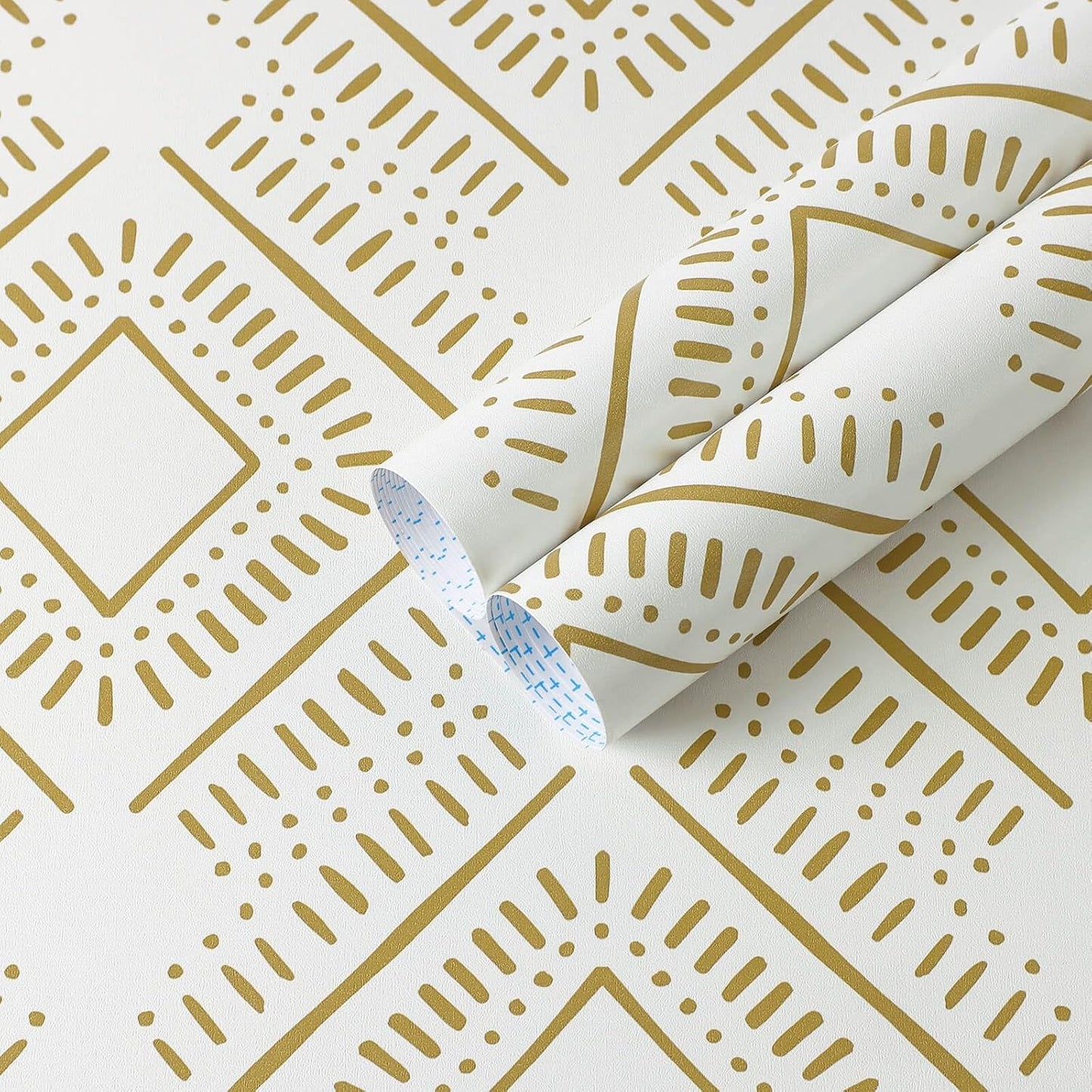 Heroad Boho Peel and Stick Wallpaper Beige Renter Friendly Wall Paper Peel and Stick Modern Contact Paper Neutral Geometric Wallpaper for Bedroom Bathroom Cabinets Decor Vinyl Waterproof 17.3"x78.7"