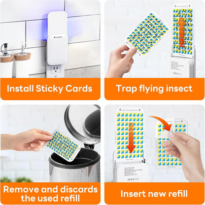 Mosalogic Fruit Fly Traps for Indoors Gnat Trap for House Indoor-600 Sqft Protection Area UV Fly Insect Trapper for Fruit Flies,Gnat,Mosquito,and Other Flying Insect Plug in Bug Killer White