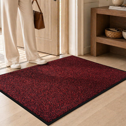 Mibao Front Door Mat, Dirt Trapper Welcome Mat for Outdoor Indoor, Non-Slip Waterproof Doormat, Durable Machine Washable Low Profile Entry Rug for Back Door Outside Patio Porch, 29.5" x 17", Grey