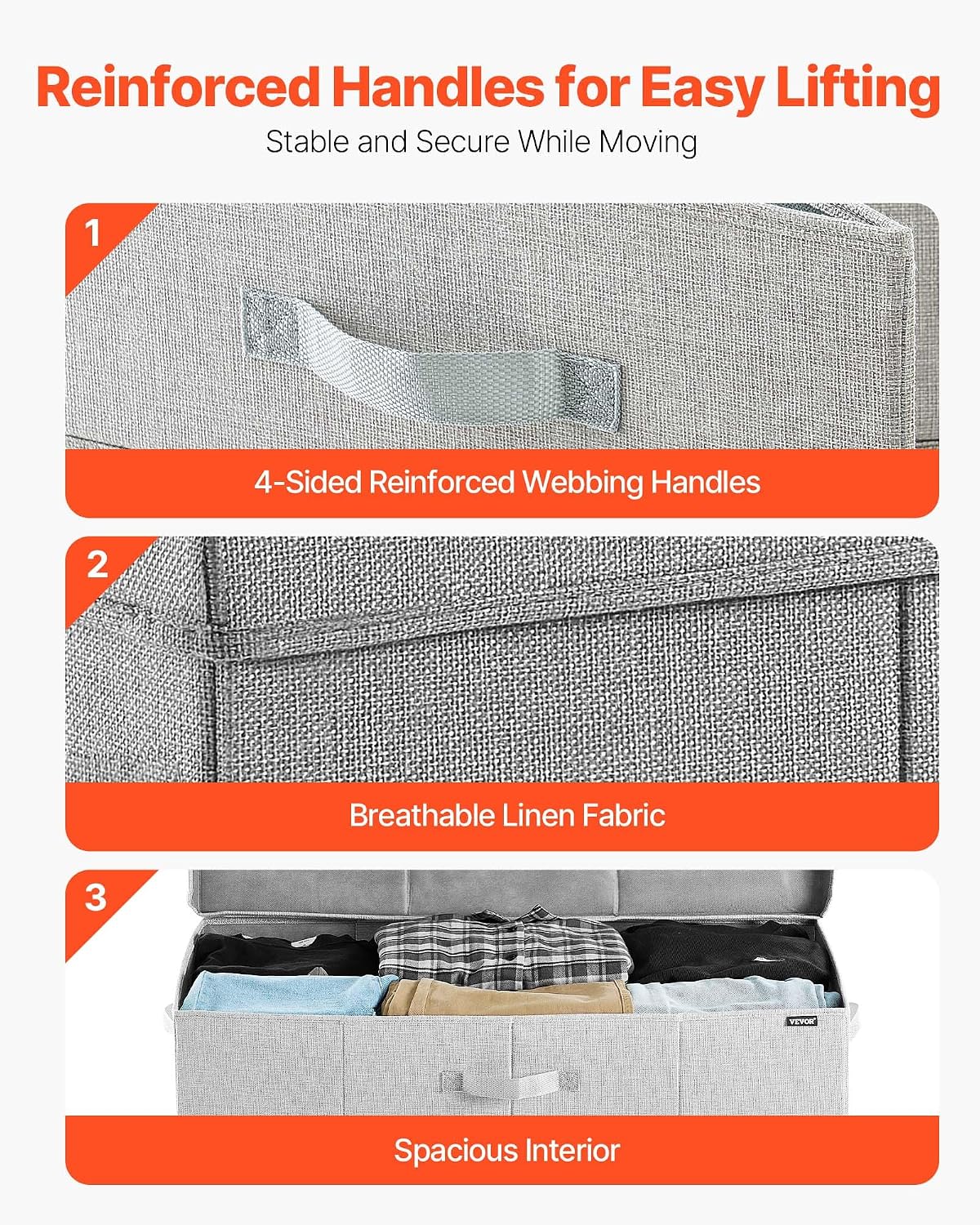 VEVOR Under Bed Storage with Wheels, 36.0 x 18.1 x 7.3 inch, Underbed Containers with Clear Lid, Underbed Shoe Organizer, Rolling Under the Bed Storage Bins for Clothes Shoes Blankets Bedroom, 2 Pack