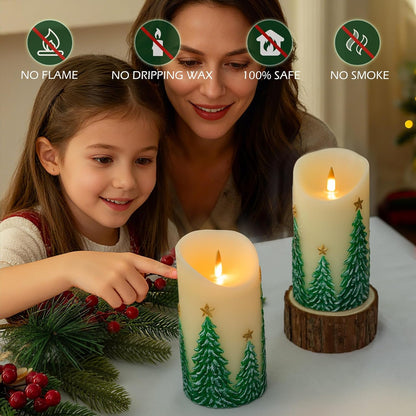 White Flameless Candles Set of 3 (3"x3") Battery Operated LED Pillar Candles with Remote and Timer, Real Wax Flickering Candles for Fireplace Bedroom Living Room Home Decor and Indoor Use