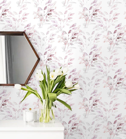 HeloHo Peel and Stick Wallpaper Blue Floral Leaf Wall Paper Self Adhesive Removable Thicken Waterproof Contact Paper for Bathroom Bedroom Living Room Decor Renter Friendly Wallpaper 15.35" X 78.7"
