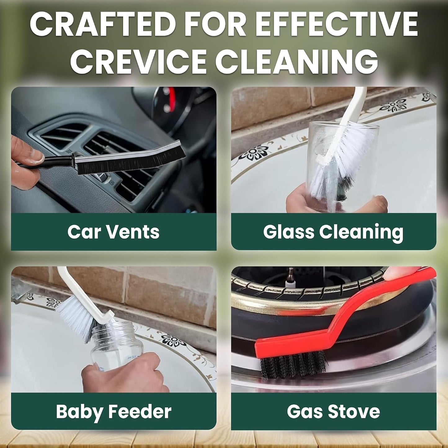 14 Pcs Crevice Cleaning Brush Set – Hard Bristle Cleaning Tools for Grout, Tile Floors, Gaps & Narrow Spaces – Multi-Purpose Grout Scrub Brush for Cleaning Bathroom, Shower, Window Tracks, Kitchen