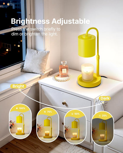 CASTLELIFE Dimmable Candle Warmer Lamp with Timer, Height Adjustable Candle Warmer for Jar Candles, Electric Wax Melt Warmer for Home Decor House Warming Gifts, Birthday Gifts for Women, Black Clear