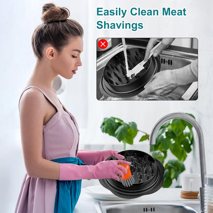 Mini Dish Brush for Cleaning Chicken Shredder, Palm Brush Dish Scrubber with Ergonomic Grip, Kitchen Brush for Washing Dishes, Pans, Pots, Sink (1, Black)