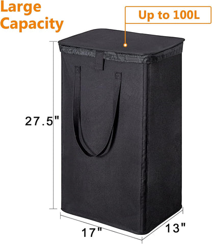 WOWLIVE 180L Laundry Hamper with Lid 3 Section,Large Laundry Basket with Removable Bags and Handles,Collapsible Dirty Clothes Hampers for Laundry,Laundry Basket Organizer for Laundry Room,Dorm,Beige