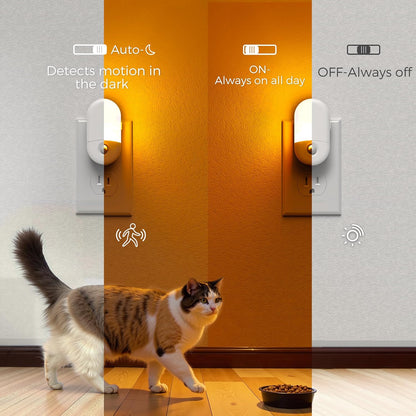 L LOHAS LED Motion Sensor Night Light, 2Pack, Motion Activated Night Light, Night Lights Plug into Wall Motion Sensor, 3000K Warm White, Adjustable Brightness 30/60LM, for Kids Adults Bathroom Bedroom