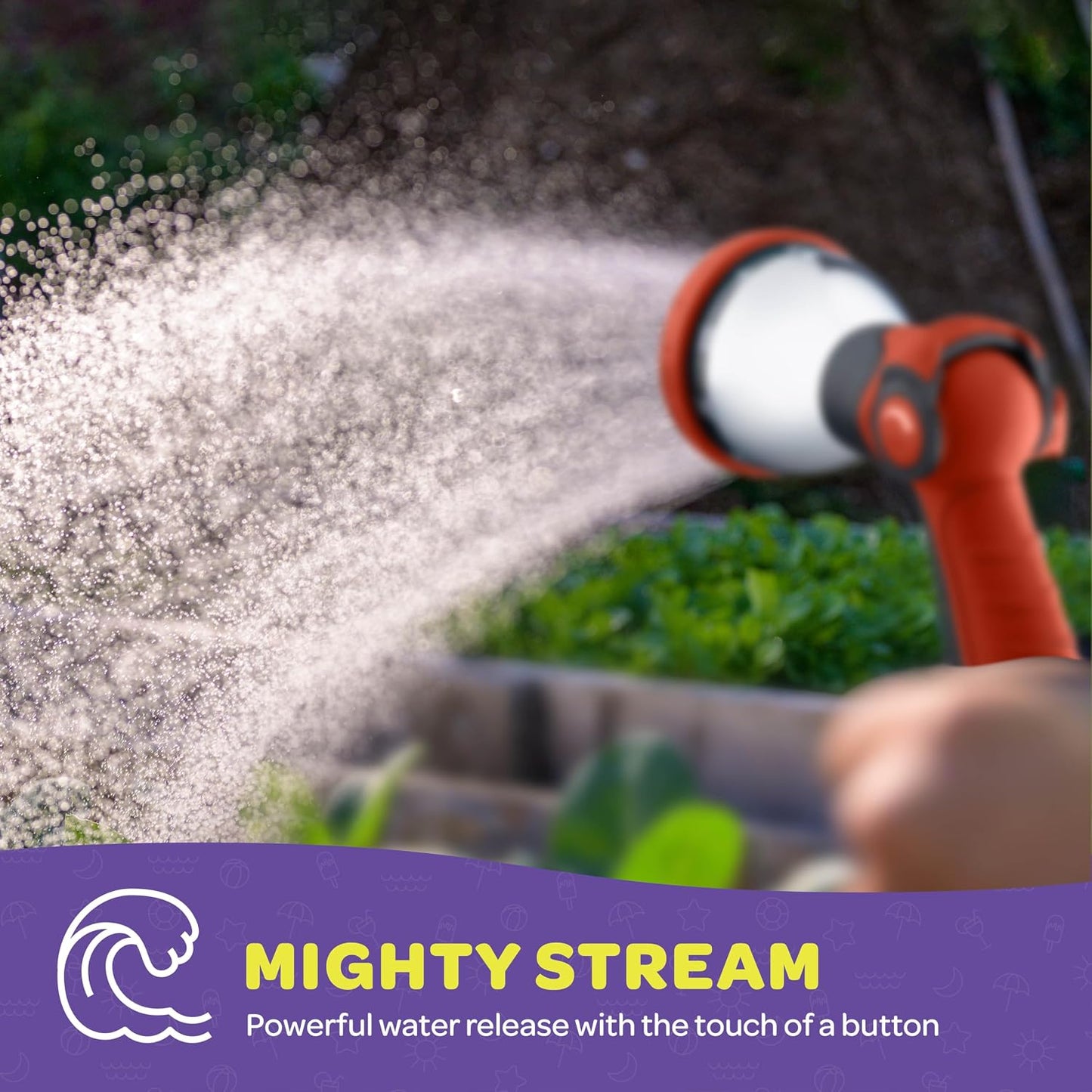 Hose Nozzle [Blue] Heavy Duty Hose Sprayer With 10 Adjustable Watering Patterns. Thumb Control Design, Comfortable Ergonomic Grip, Garden Hose Nozzle for Watering Plants & Lawns/Fun showers/Cleaning