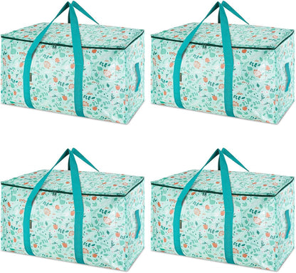BALEINE 6-Pack Oversized Moving Bags with Reinforced Handles, Heavy-Duty Storage Tote for Clothes, Moving Supplies (Clear, 6-Pack)