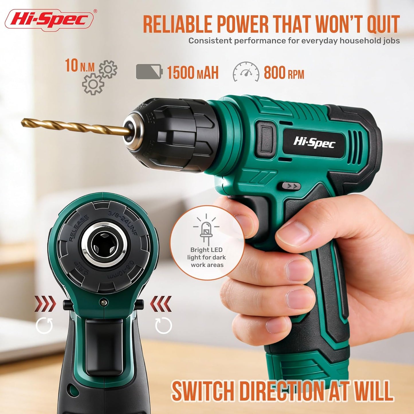 Hi-Spec Pink Tool Set with 8V Drill Set. Complete Cordless & Rechargeable USB Electric Drill Driver Kit for Women, Home DIY Repair & Maintenance, in a Compact Toolbox.