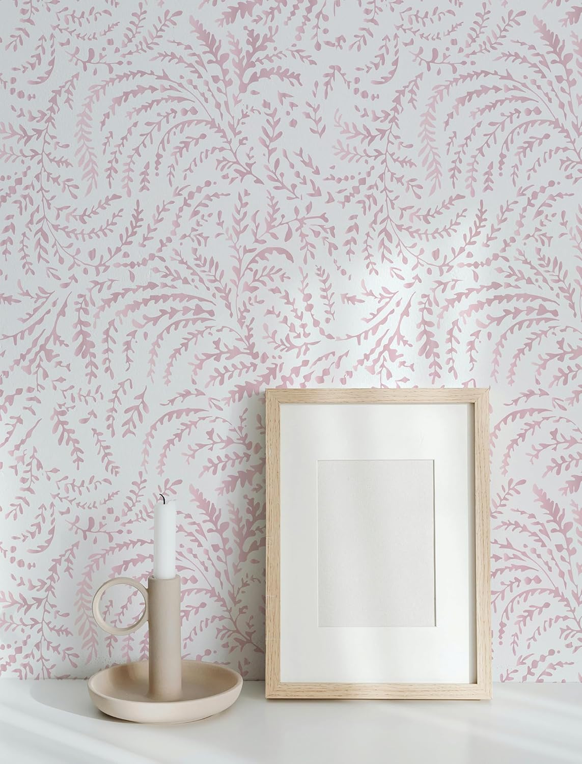 Peel and Stick Wallpaper Boho Wall Paper Peel and Stick Modern Watercolor Beige Wallpaper for Bathroom 17.3"x118"