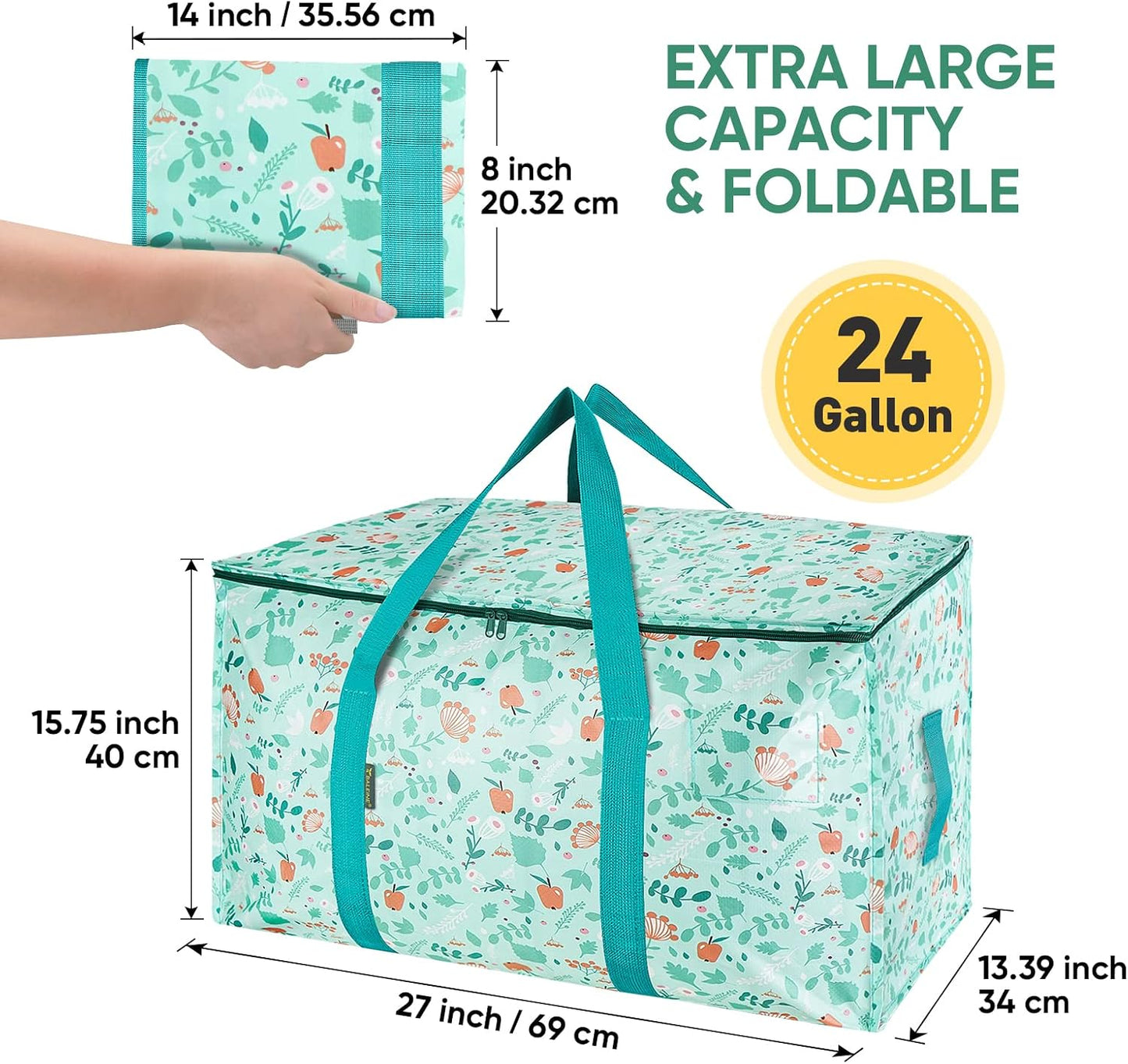 BALEINE 6-Pack Oversized Moving Bags with Reinforced Handles, Heavy-Duty Storage Tote for Clothes, Moving Supplies (Clear, 6-Pack)