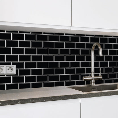 WALPLUS 20 Sheets Peel and Stick Kitchen Backsplash Tile Stickers Self Adhesive Stick on Subway Tile 12" x 6" Bathroom Splashback Water Heat Resistant 3D Wall Tiles Pure White Gray