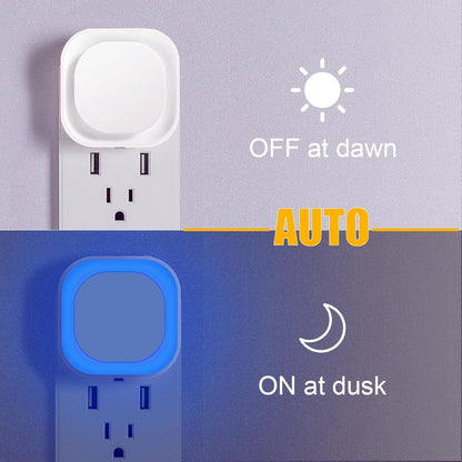 YUNLEX 2 Pack Red Night Light with Dusk to Dawn Sensor, Eye-Care Reflected Glow, 0% Blue Light True Red LED, 3-Level Brightness, Auto On/Off, Plug-in Nightlight for Sleep, Kids, Bedroom, Bathroom