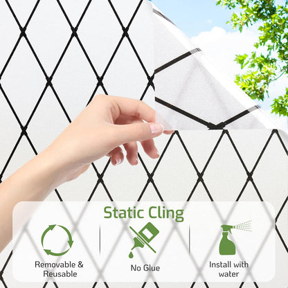 LUTE Window Privacy Film, Frosted Glass Window Film for Bathroom, Static Cling Removable Heat Control Glass Coverings, Non Adhesive Opaque Door Sticker for Home Office (Pure, 17.5" x 78.7")