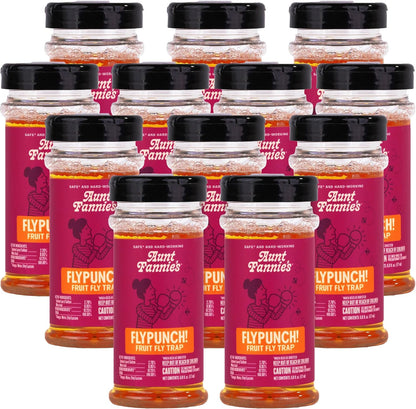 Aunt Fannie's FlyPunch Fruit Fly Trap for Indoor and Kitchen Use, Ready to Use, Made with Plant Based Ingredients, Safe Near Food, Each Bottle Lasts Up to 30 Days, Pack of 1