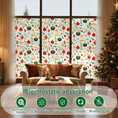 SOMWISE Frosted Glass Window Film, Heat Insulation, UV Block, Anti-Glare, One Way Privacy Tint, Static Cling for Home Bathroom Door, Renter Friendly, Day & Night Privacy