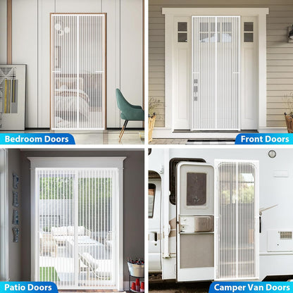 Heavy Duty Door Screen Magnetic Closure, LOVIGA Thickened Fiberglass Screen Door Mesh, Self Sealing, Tear Resistant, Easy Assemble, Fine Mesh Keep Bugs Out Fit Door Size 36 Inch X 82 Inch