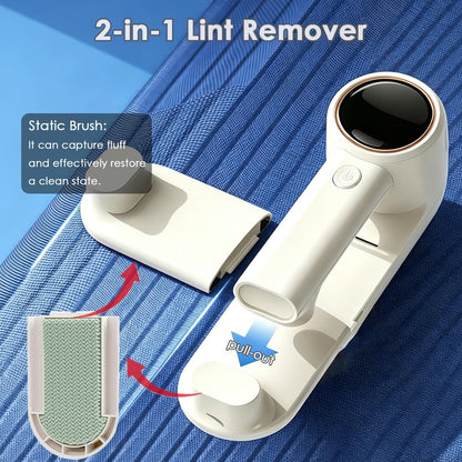 Fabric Shaver Rechargeable, 3-Speed Lint Shaver, Lint Remover Shaver with 6-Leaf Blades & LED Display, Sweater Shavers to Remove Pilling, Pilling Remover for Clothes, Furniture, Blanket, Couch