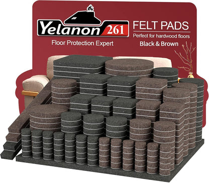 Yelanon Felt Furniture Pads for Hardwood Floors -36 Pcs 2" Premium Floor Protectors for Furniture, Felt Pads for Chair Legs, Black