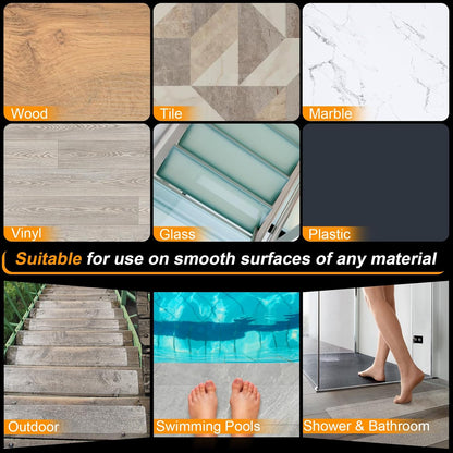 SMILOOL Clear Non-Slip Treads for Wooden Steps Indoor 5 Pack 4" x 32" Pre-Cut Anti-Slip Strips, Grip Tape Transparent Grips for Wood Stairs, Dogs, Kids and Pets, Waterproof