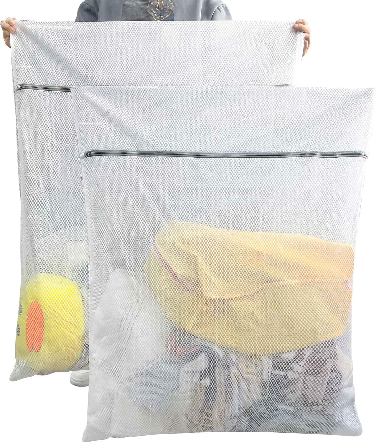 2 XX-Large Honeycomb Delicates Bags for Washing Machine, 24 x 24 Inches lingerie bags for Laundry, Travel Storage Organize Bag for Cotton Clothes,Sheet, Shoes
