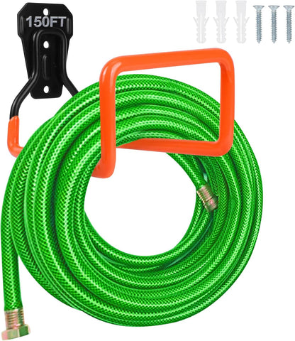 PeoMev 2pcs Heavy Duty Hose Hanger Garden Hose Storage Black Water Hose Holders for Outside Wall Mount Garden Hose Reel Hose Stand