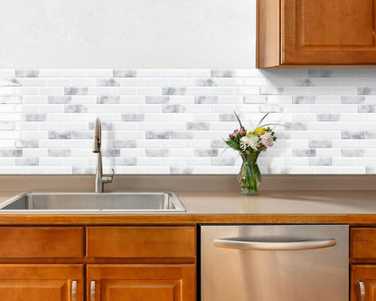 Peel and Stick Backsplash 3D Self Adhesive Wall Tile Brown 10 Sheet | Thick,Sticky,12"x12",Marble,for Kitchen,Bathroom