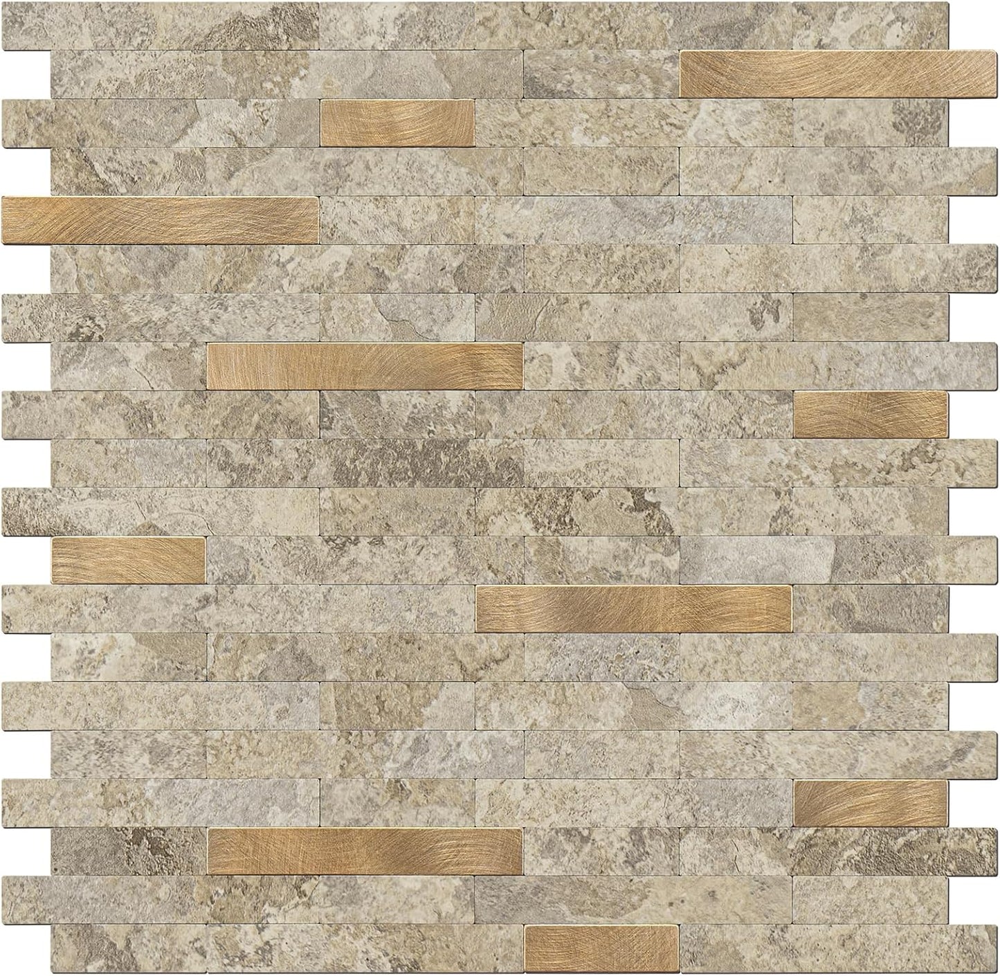 STICKGOO Peel and Stick Backsplash Tile, Stick on Backsplash for Kitchen and Bathroom, Volakas White Look PVC Mixed Metal Silver Self Adhesive Wall Tiles(Sample)