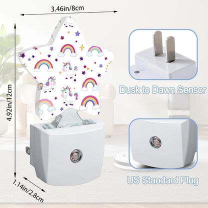 Lavender Butterfly Nightlight,Summer Flowers Star Night Lights Plug into Wall Decorations for Bedroom Bathroom,Dusk to Dawn Sensor Kitchen Hallway Stairs Energy Efficient Desk Lamp