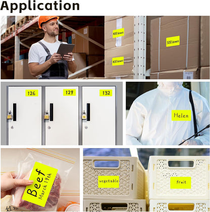 PARLAIM 3 X 5 Inch Rectangle Adhesive Color Coding Stickers,Square Inventory Stickers -250 Per Dispenser Box (Fluorescent Green)