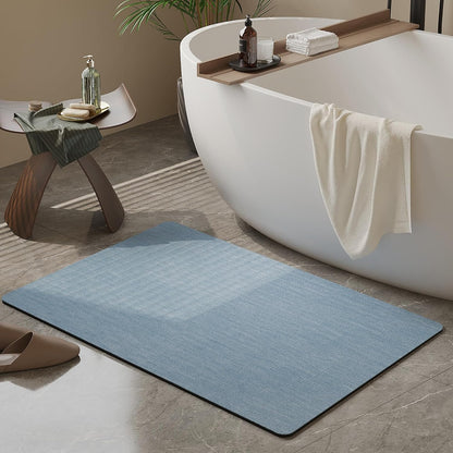 Mecko Bath Mat Rug, Rubber Non-Slip Quick Dry Absorbent Thin Bathroom Rugs Fit Under Door Bathroom Floor Mats-Shower Rug for in Front of Bathtub, Sink, Shower Room(Light Grey,16"x24")
