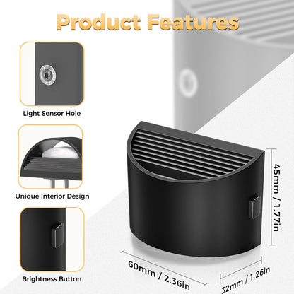 DORESshop LED Night Light[2 Pack], Night Lights Plug into Wall, 3 Level Brightness Adjustable Plug in Night Light, Dusk to Dawn Sensor, Nightlights for Adults, Bedroom, Bathroom, Hallway, 3000K