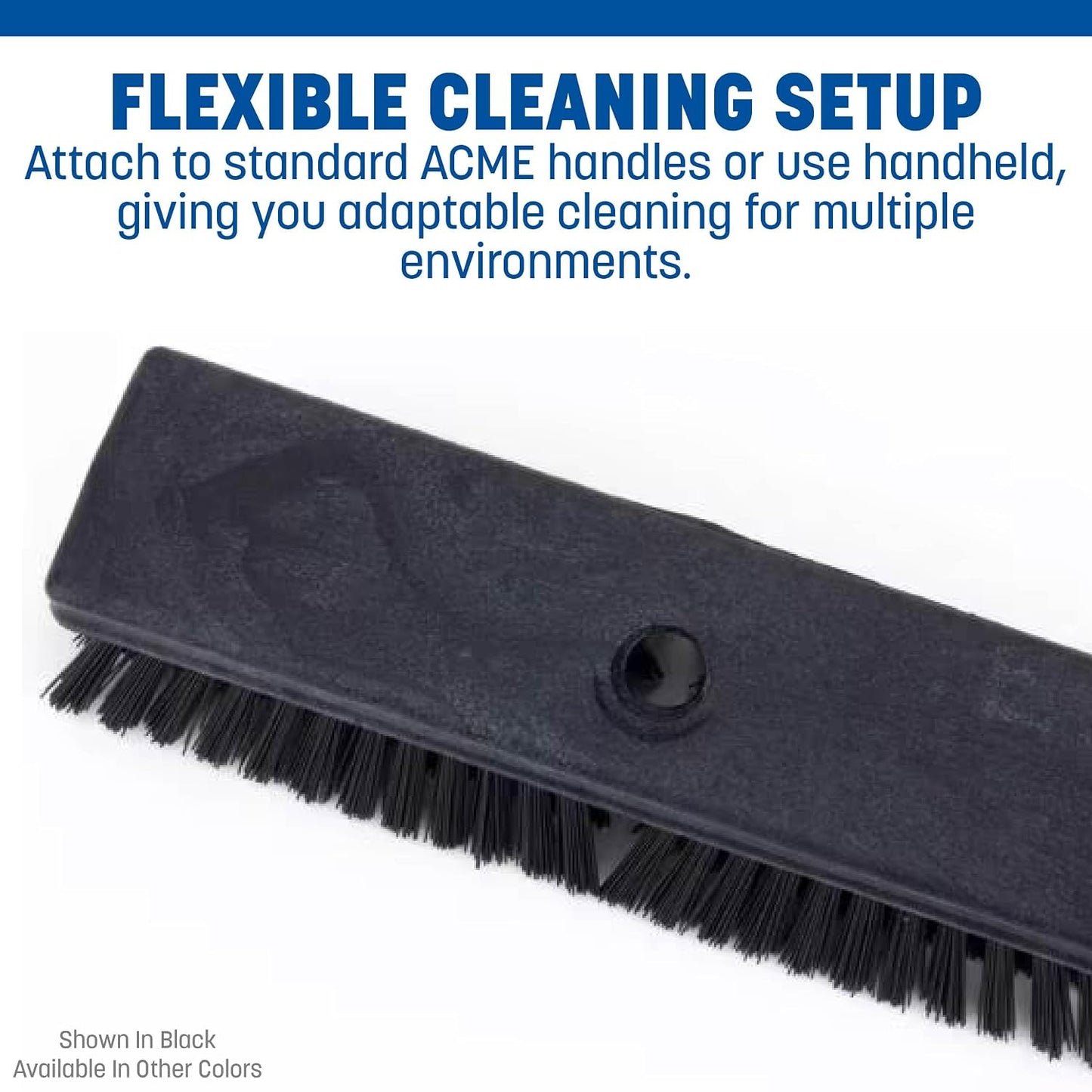 SPARTA Plastic Floor Scrub Brush, Brush Head Only, Deck Brush with ACME Standard Thread Fitting for Deck, Industrial Kitchens, and Hospitals, 10 Inches, Yellow