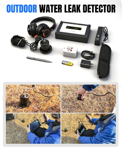 Al Water Leak Detector, Indoor Wall/Ground Under Slab Pipe Leak - TYM-3A | 2 Sensors, 0.5m/1.64ft, 100Hz-8000Hz, 15 Hours