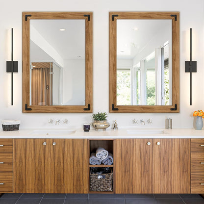 TRAHOME Full Length Mirror with Wooden Frame, 56"X22" Solid Wood Standing Floor Mirror for Farmhouse, Bathroom, Bedroom Decor, Hanging or Leaning Wall-Mounted