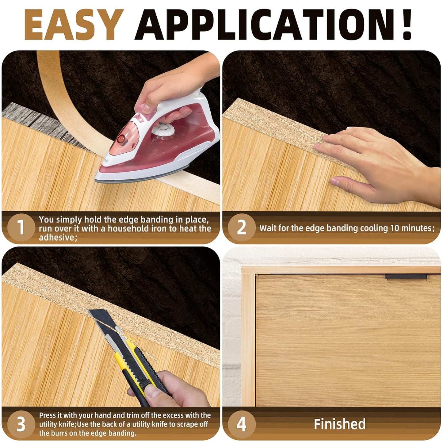 GSCIT Club Wood Grain Repair Tape, 2.4 inch X 15ft Self Adhesive Maple Grain Repair Patch for Tables, Chairs, Baseboards, Doors, Windows, Floors, Handicraft DIY. - Colors A