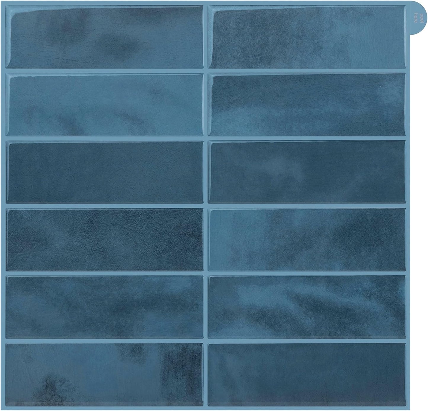 White Peel and Stick Backsplash Tiles for Kitchen, 10-Pack Self-Adhesive Waterproof Vinyl Bathroom Wall Tile(12 * 12 inches)