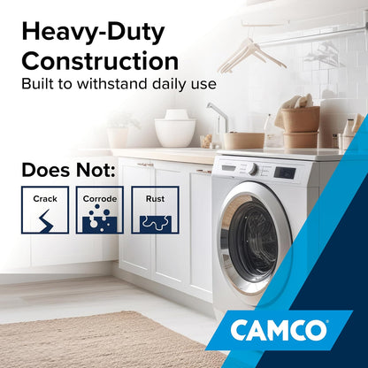 Camco Washing Machine Drain Pan - Features a Durable Plastic Construction, 1-inch/1.5-inch PVC Drain Fitting, and Measures 30-inches (L) x 32-inches (W) x 2 ½-inches (H) (OD) (20750)
