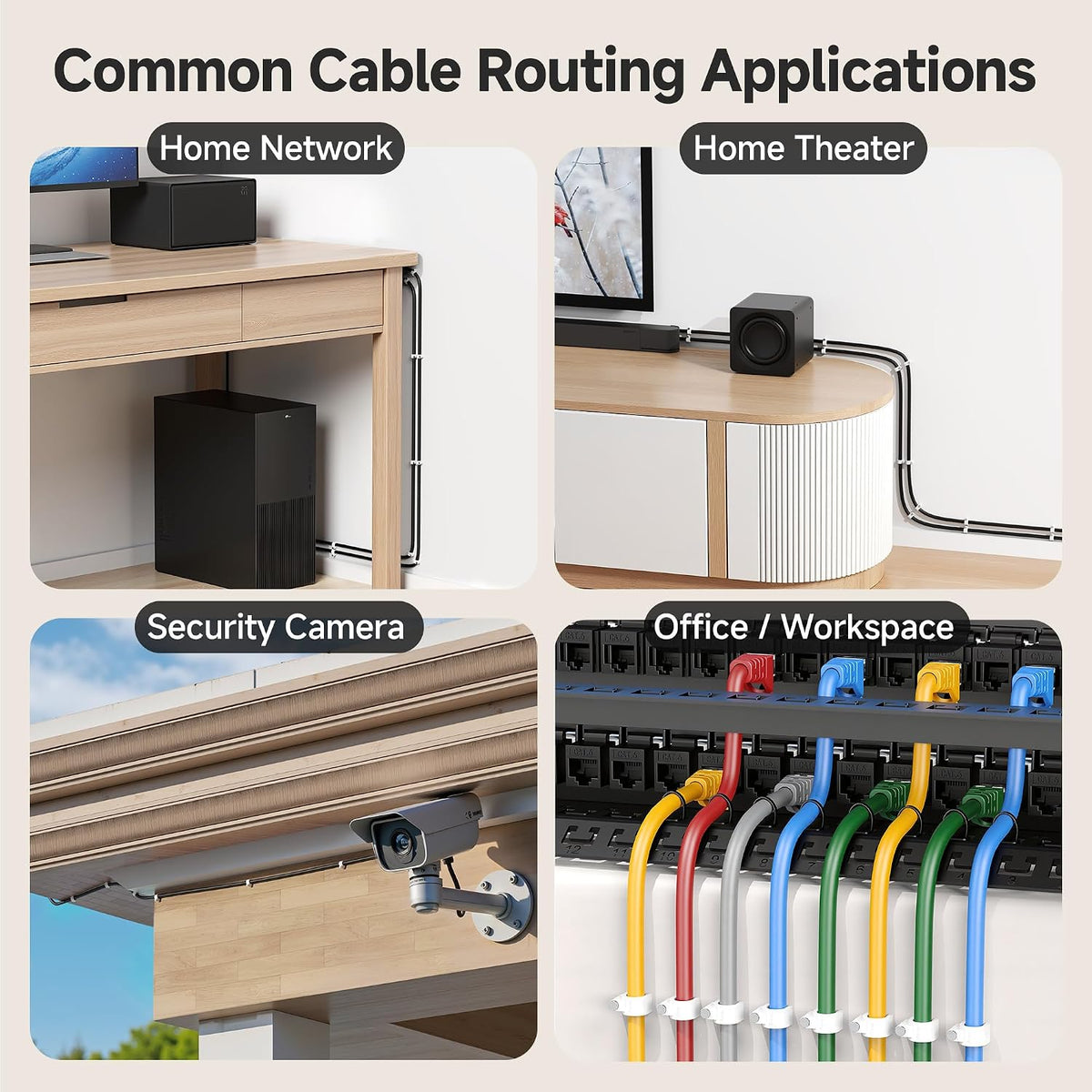 Cable Matters 200-Pack Nail-in Cable Clips, Cord Organizer, 7mm / 0.27 in. | Ethernet Cable Wall Clip, Wire Wall Clips, White