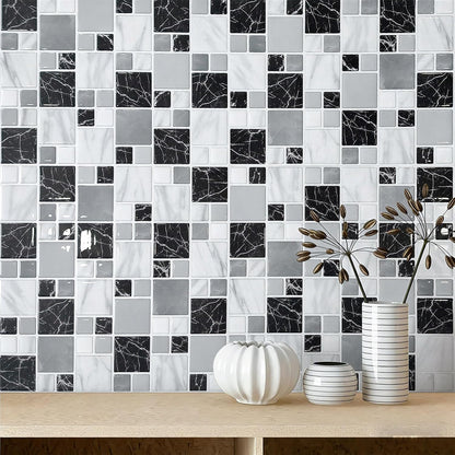 5 Sheets Peel and Stick Backsplash, Self Adhesive Wall Tiles, 3D Adhesive Tile Backsplash, 12"x12"Premium Self Adhesive Wall Tiles Peel and Stickfor Kitchen, Bathroom, RV(Spring Moss)