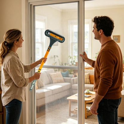Window Screen Cleaning Brush - Long-Handled, Double-Sided Mesh Screen Cleaner | Detachable Window Cleaner Tool for Home Car Door Bathroom Cupboard Wardrobe