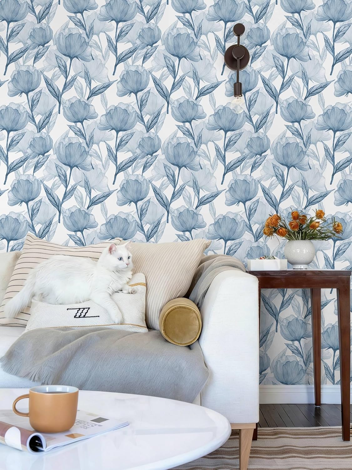 Heroad 16.1''x118'' Floral Peel and Stick Wallpaper Vintage Contact Paper Pink Rose Wall Paper Removable Renter Friendly Wallpaper for Bathroom Bedroom Nursery Waterproof Self Adhesive Vinyl Rolls