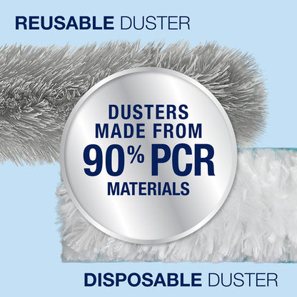 Bona High Performance Dusting System - 1 Extendable Handle, 3 Disposable Dusters, 1 Reusable Duster, & 1 Storage Bag - Extendable Dusting Kit