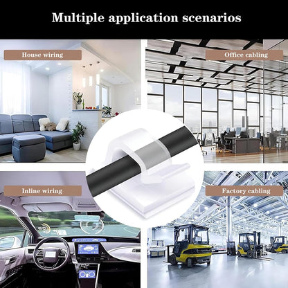 Cable Clips，50PCS Electrical Cord Management Adhesive Cable Wire Clip Wire Clips wall，Used for Cars, Offices, and Homes Cable Clips Cord Organizer (Transparent)