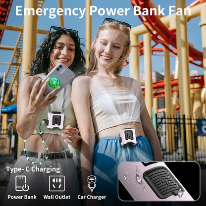 Socool 10000mAh Portable Waist Fan Clip on Wearable Belt Personal Fan Rechargeable Battery operated With 5 Speeds & Flashlight Neck Hands-Free 40H Cooling For Outdoor Camping Travel (Gray）