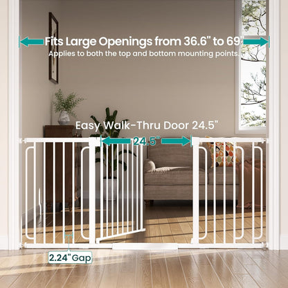 Cumbor 30-46" Baby Gate for Stairs, Mom's Choice Awards Winner-Auto Close Dog Gate for The House, Gifts for Mom, Easy Install Pressure Mounted Pet Gates for Doorways, Black