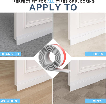 SYIPO 2 Pack Under Door Draft Stopper, 39" Premium Door Sweep Seal Strip Door Weather Stripping, Save Energy & Easy Instal Sound Proof Bottom Seal - Ideal for Keeping Out Cold/Hot Air & Noise