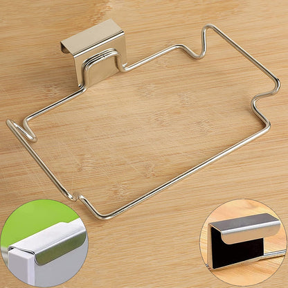 Large Stainless Steel Trash Bag Holder for Kitchen Cabinets Doors and Cupboards, Black