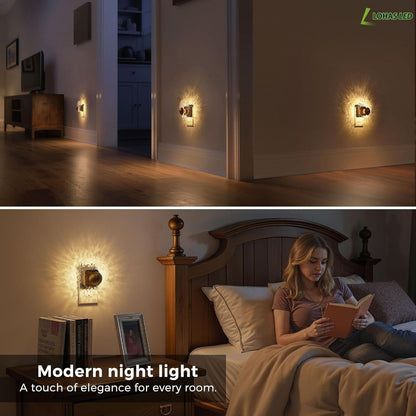 L LOHAS LED Motion Sensor Night Light, Dimmable Night Lights Plug into Wall, Plug in Nightlight, Motion Sensor Light Indoor for Bathroom Hallway Bedroom Stairs Kids Elderly [3000K,2 Pack]